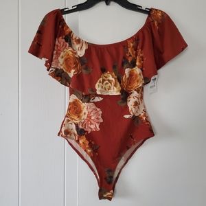 Rusty rose off shoulder top
